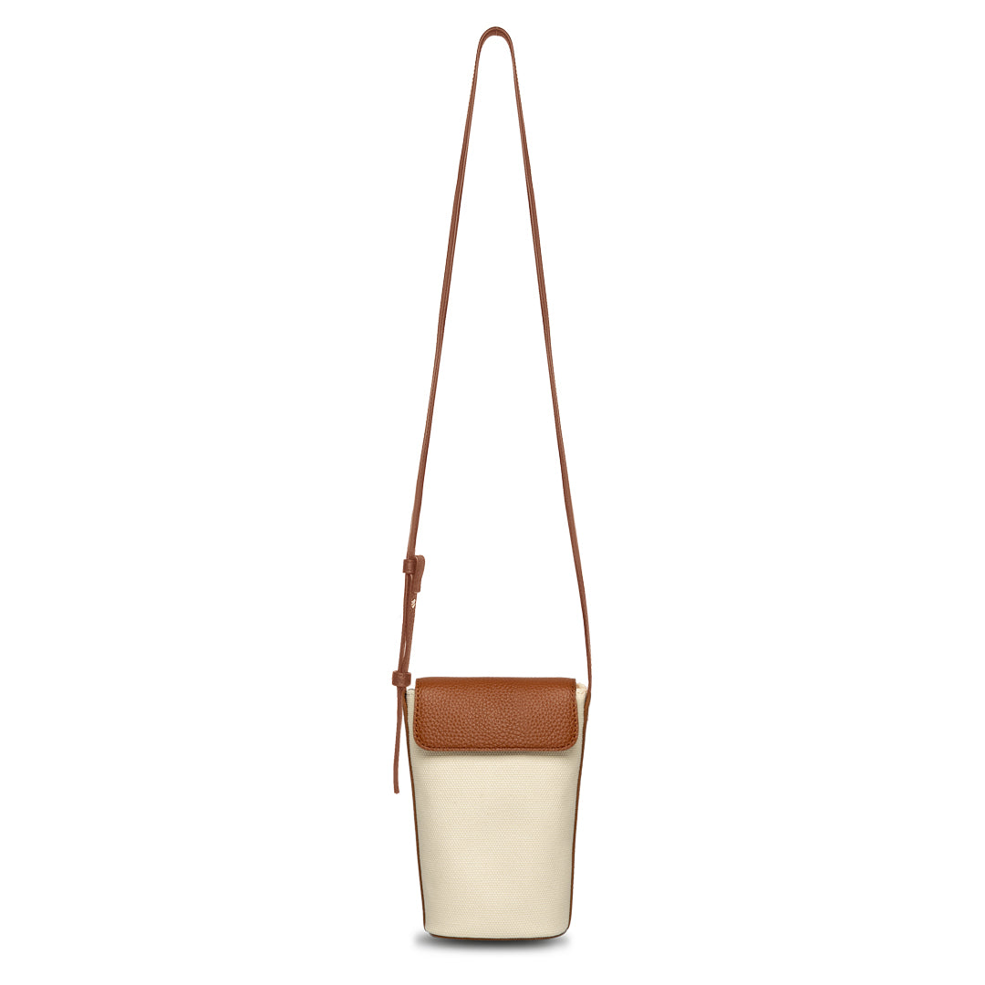 Penguin Cellphone Crossbody Bag - Cream/Brown