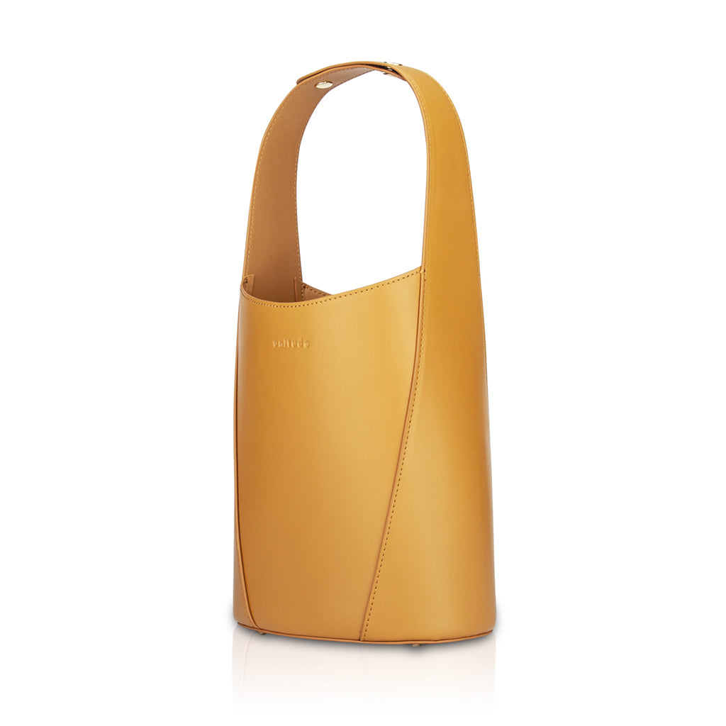 Unitude Leather Ribbon Handle Bucket Bag