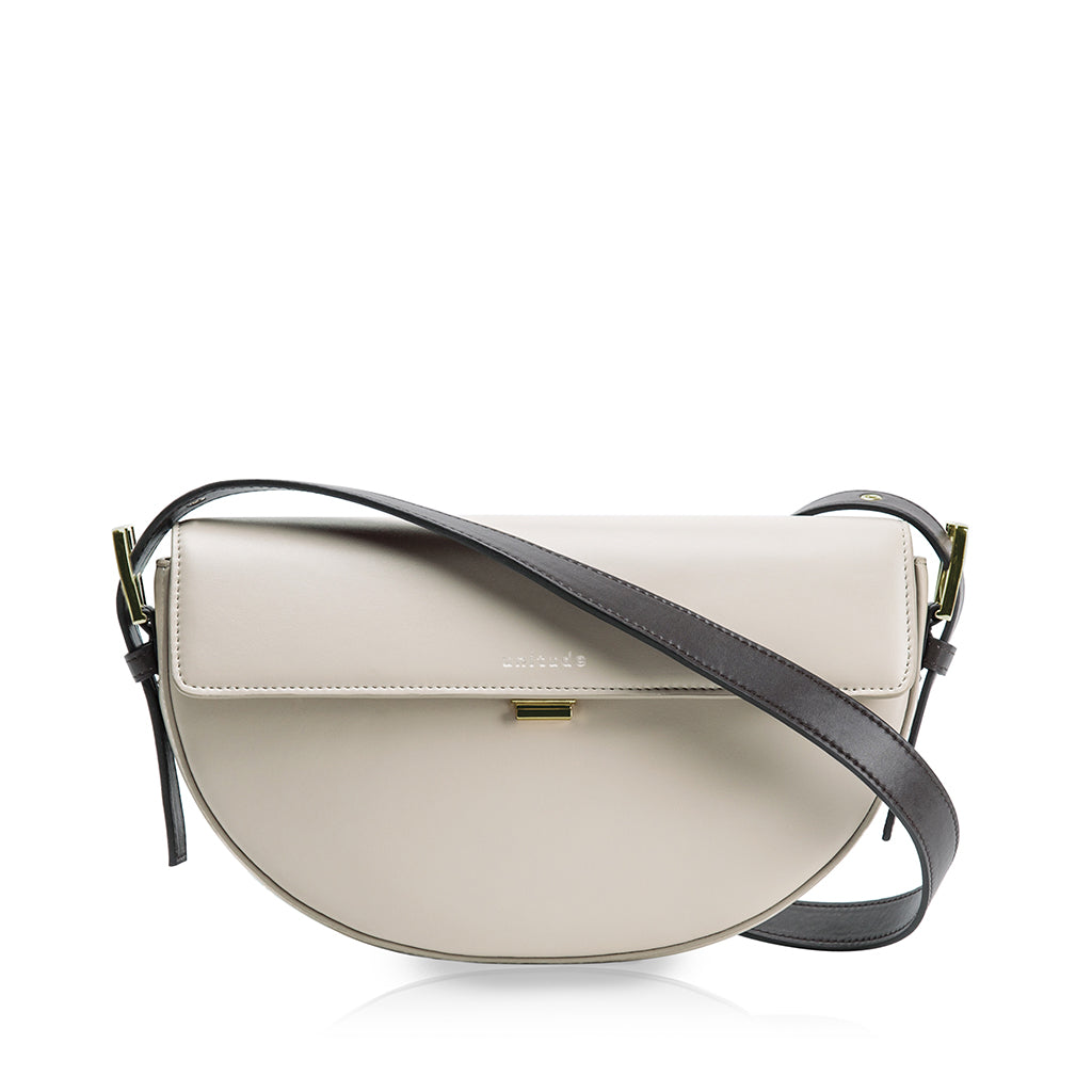 Cuboid Top Handle Crossbody Bag - White | Unitude Leather Bags for Women